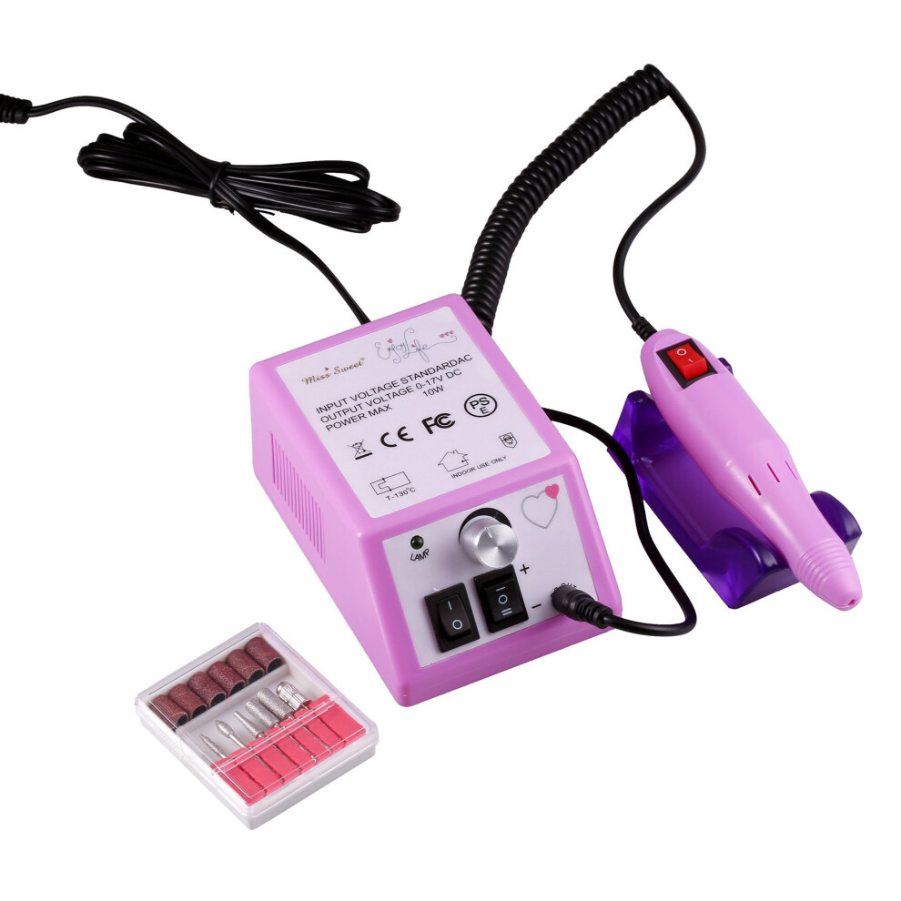 Pink Electric Nail Drill 20000 Rpm With Variable Speed For Acrylic And Gel Nails