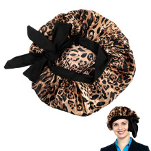 Satin Bonnet for Sleeping with Stretchy Tie Band, Jumbo Silk Shower Cap for Braids and Curly Hair