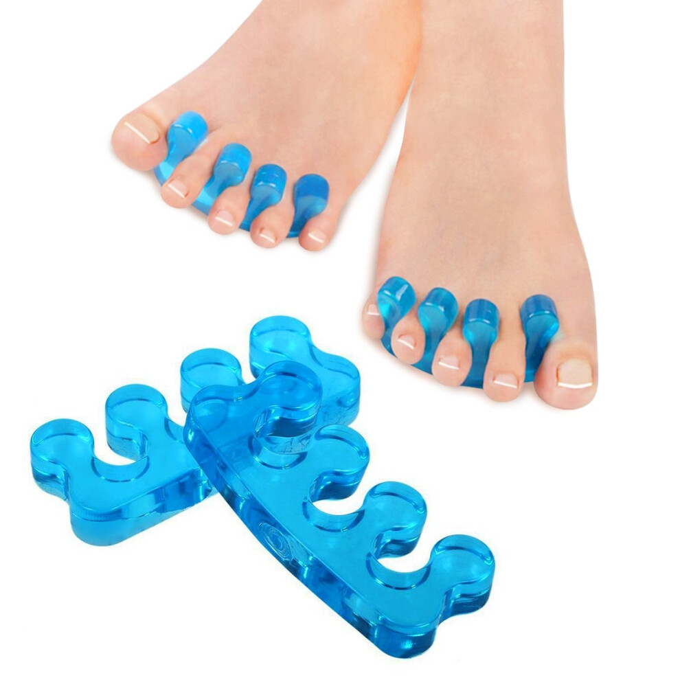 Toe Separators Gel Toe Spacer for Overlapping Toes with Soft Cushioning for Yoga Dance Pedicure Blue