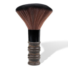 Neck Duster Brush with Soft Fiber Bristles and Wooden Handle for Professional Barber Hair Cutting
