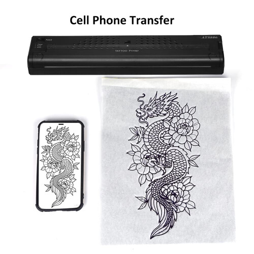 Wireless Tattoo Stencil Printer with Precision Thermal Printing for Android iOS PC Rechargeable 1