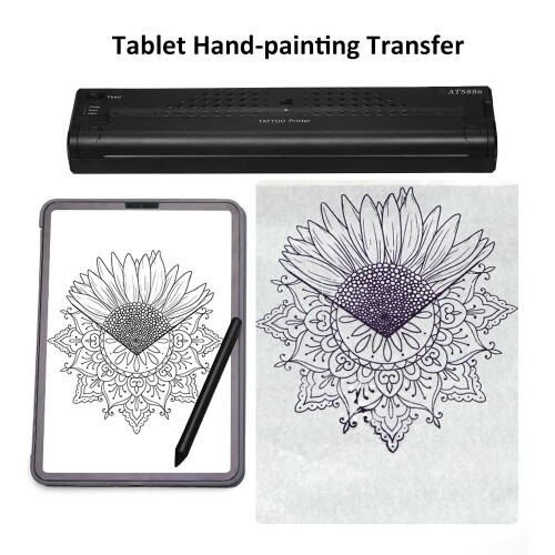 Wireless Tattoo Stencil Printer with Precision Thermal Printing for Android iOS PC Rechargeable 2