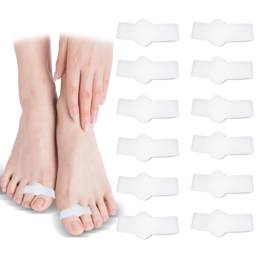 12Pack Silicone Toe Separators for Bunions, Bunion Corrector and Toe Spacers for Pain Relief