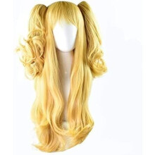 Cosplay Wig with Black Straight Hair and Synthetic Blue Long Style for Halloween Costume