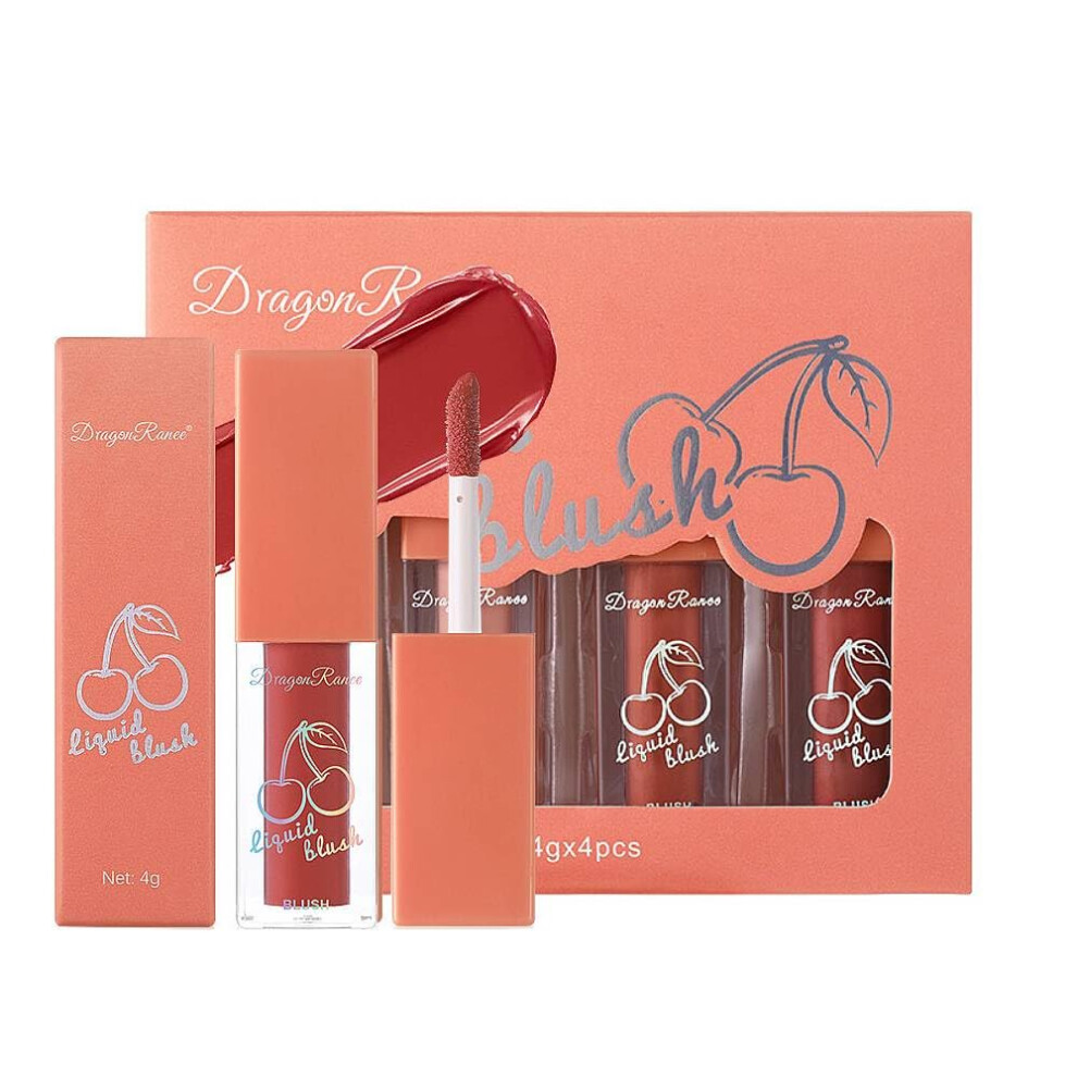 Liquid Blush Set of 4 Long Lasting Cream Blush for Cheeks Vegan Cruelty Smudge Proof