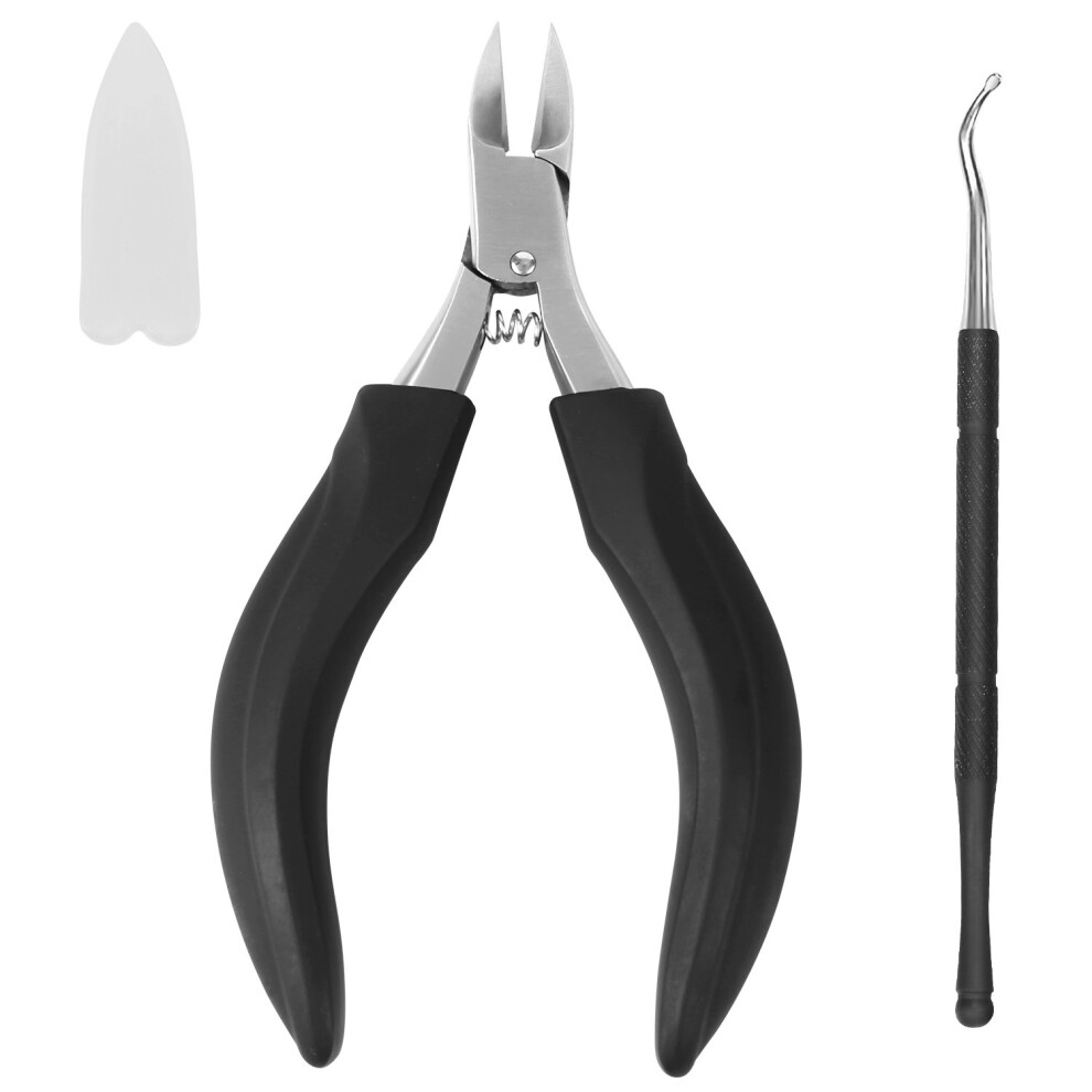 Toenail Clippers for Thick Nails, Surgical Stainless Steel Nail Nippers with Lifter, NonSlip Handle