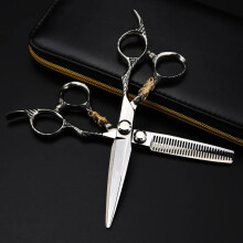 6 Inch Professional Hair Cutting Scissors with Ergonomic Grip and Finger Rest, Stainless Steel