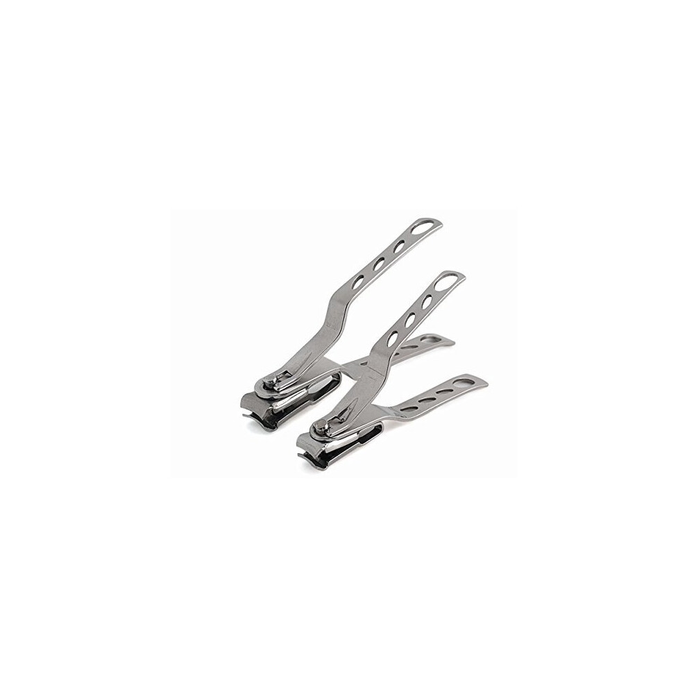 Stainless Steel Nail Clippers Set with Rotating Head, Sharp Blades for Thick Nails, Ergonomic Grip