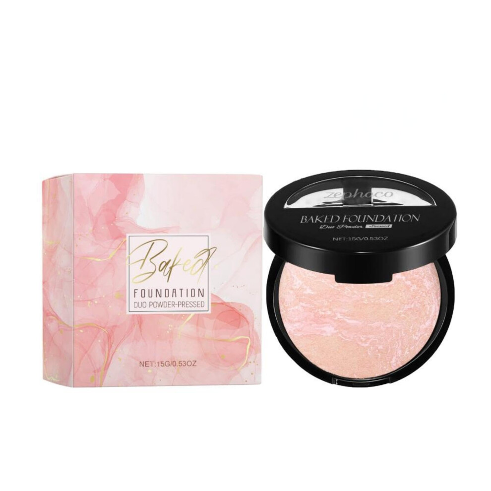 White Oil Control Powder Foundation Matte Pressed Compact For Mature Skin Buildable Coverage Natural 07