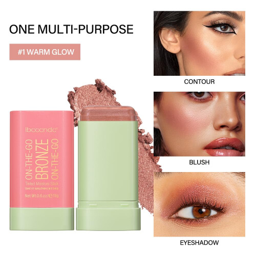 Bronzer Stick Cream Bronzer MultiUse LongLasting Moisture Lightweight Blendable Warm Glow 1