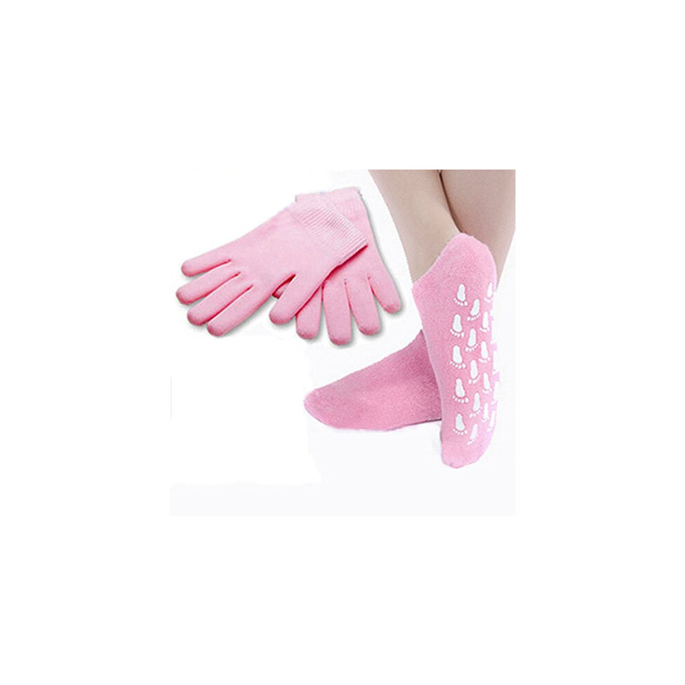 Moisturizing Gel Socks and Gloves Set with Essential Oils for Deep Hydration Overnight Care