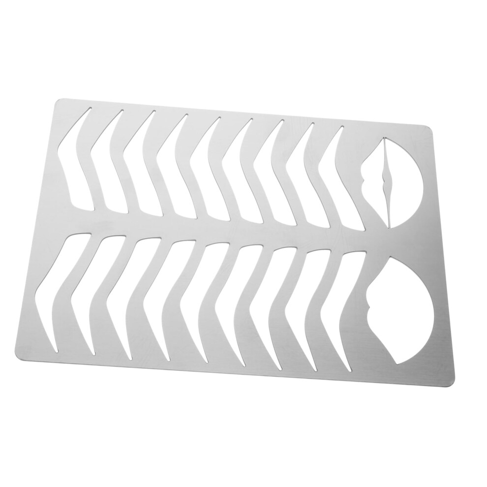 Stainless Steel Eyebrow Stencil with Multiple Brow Shape Options for Salon and Home Makeup