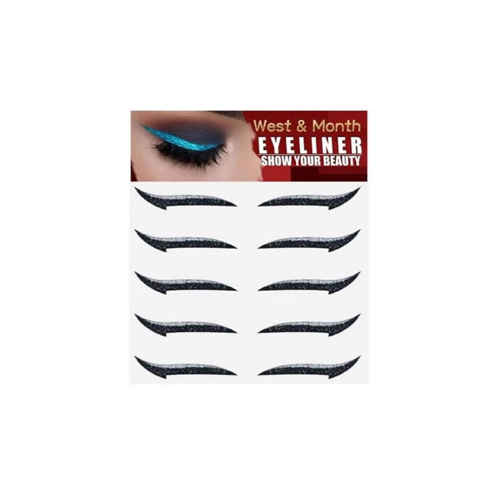 Waterproof Long Lasting Eyeliner Stickers and Invisible Double Eyelid Tape for Hooded Eyes, 5 Pairs
