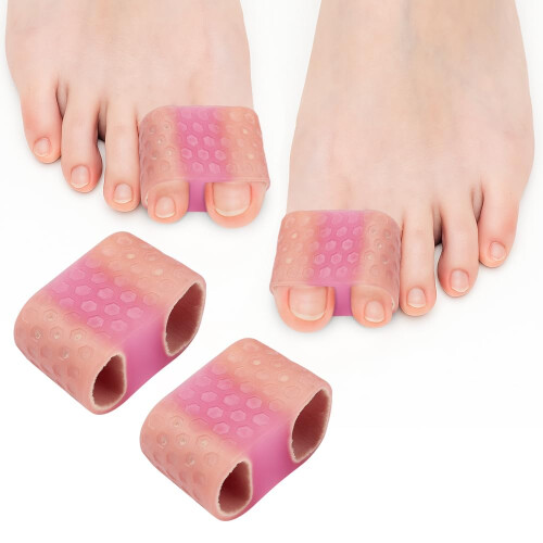 Toe Separators for Women 2PC Silicone Dual Loop Bunion Corrector for Comfortable Toe Alignment
