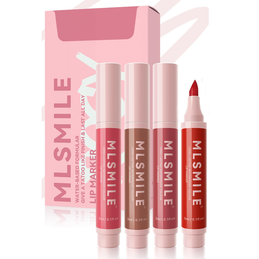 Matte Longwear Lipstick and Lip Liner Pen 2in1 Set, Waterproof Smudge Proof Quick Drying