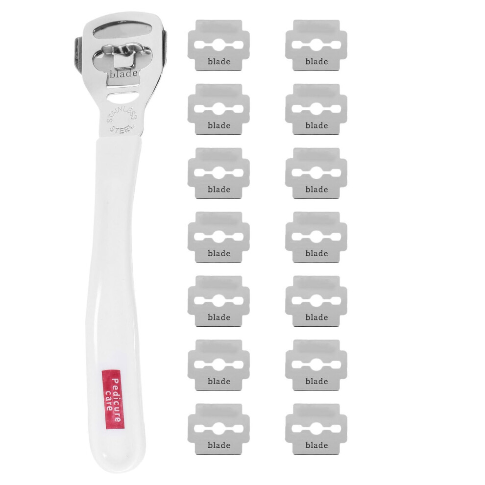 Foot Callus Remover with 20 Replacement Blades Stainless Steel Pedicure Foot Scraper for Smooth Feet