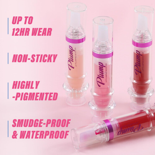 Lip Plumper Gloss with Deep Hydration, Waterproof  Shine, Long Lasting Moisturizing Lip Gloss 1