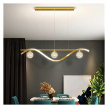 Modern LED Glass Ball Pendant Light with Black Gold Finish for Dining Room Kitchen Island