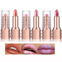 Metallic Glitter Lipstick 3 Colors Waterproof Long Lasting Shine Diamond Shimmer Nude Pink for Women