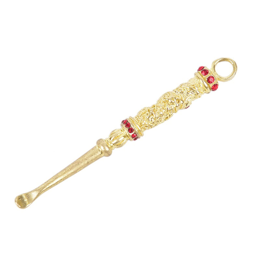 Gold Ear Wax Removal Tool With Pure Copper Ear Pick Pendant, Gentle Wax Removal Keychain,