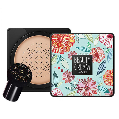 Moisturizing Cushion BB Cream Natural Beige with SPF, Full Coverage Waterproof Foundation