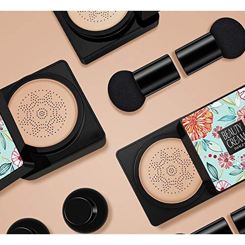 Moisturizing Cushion BB Cream Natural Beige with SPF, Full Coverage Waterproof Foundation 1
