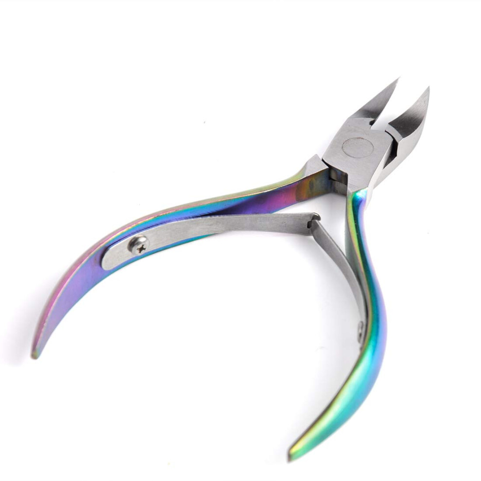 Professional Stainless Steel Toenail Clipper with Rainbow Finish Nail Nipper for Manicure Pedicure