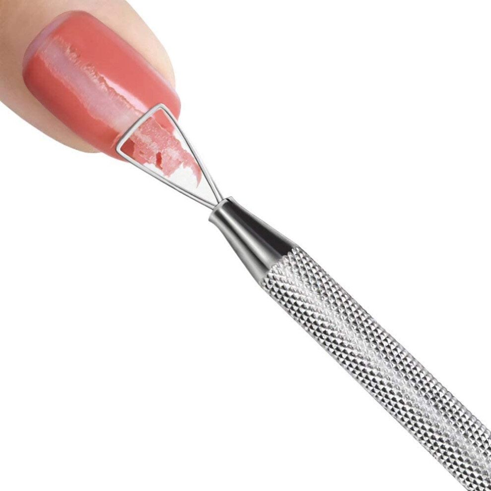 Cuticle Pusher and Remover Stainless Steel Triangle Scraper for Gel Nail Polish and Manicure