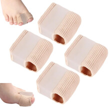 Gel Toe Separators with Dual Loop Fit, Soft Cushion Toe Corrector for Bunions and Overlapping Toes, 4 Pcs L