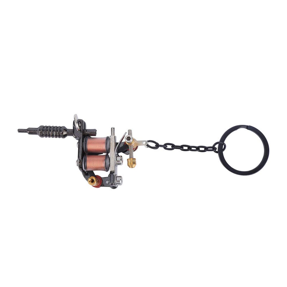 Tattoo Machine Keychain with Realistic Design, Zinc Alloy Pendant for Tattoo Artists CX12 Black