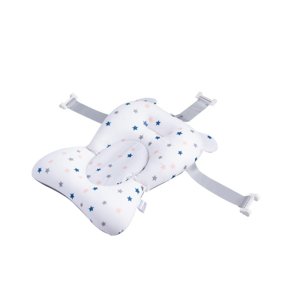 Bath Pillow For Baby With Ergonomic Neck Support, Nonslip Suction Cups, Breathable Mesh Cushion White