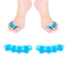 Toe Separators and Gel Toe Spacers for Bunion Relief, Foot Pain and Alignment, Blue, 2 Pcs