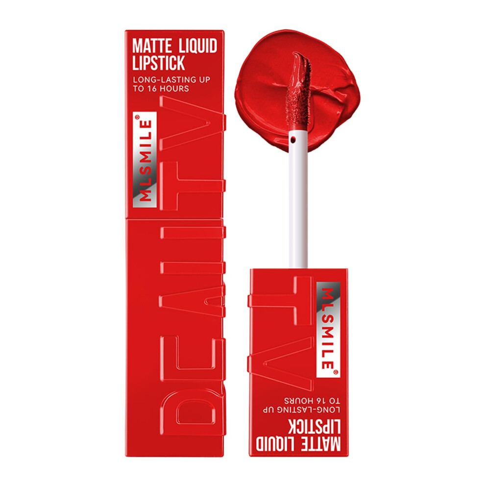 Red Matte Liquid Lipstick 05# Â Waterproof Long Lasting Non Transfer Pigmented Lip Color