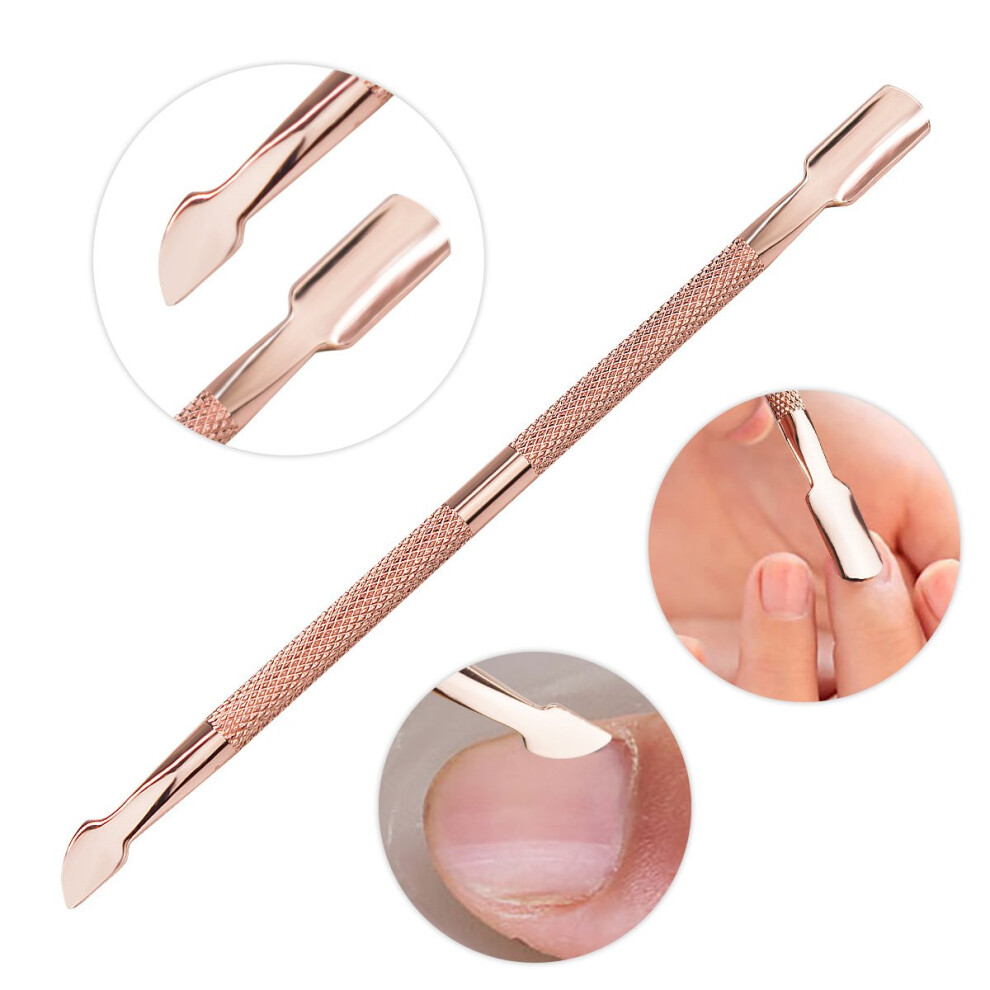 Stainless Steel Cuticle Pusher and Nail Cleaner DualUse Tool for Manicure and Pedicure