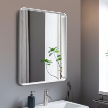 22x30 Inch Rectangle Farmhouse Wall Mirror with HD Shatterproof Glass and RustResistant Aluminum Frame for Bathroom or Vanity