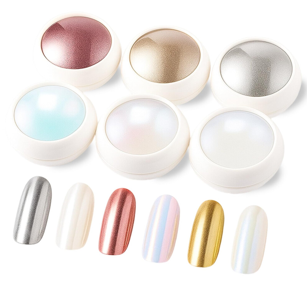 Chrome Nail Powder Set 6 Colors Metallic Mirror Effect UltraFine LongLasting Shine for Gel and Acrylic Nails