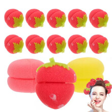 Strawberry Heatless Hair Curlers Set, Overnight No Heat Rollers for Long and Short Hair, 24 Pcs