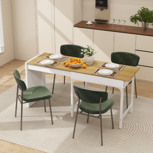 ELECWISH Extendable Dining Table 80-160cm Desk with Storage 2