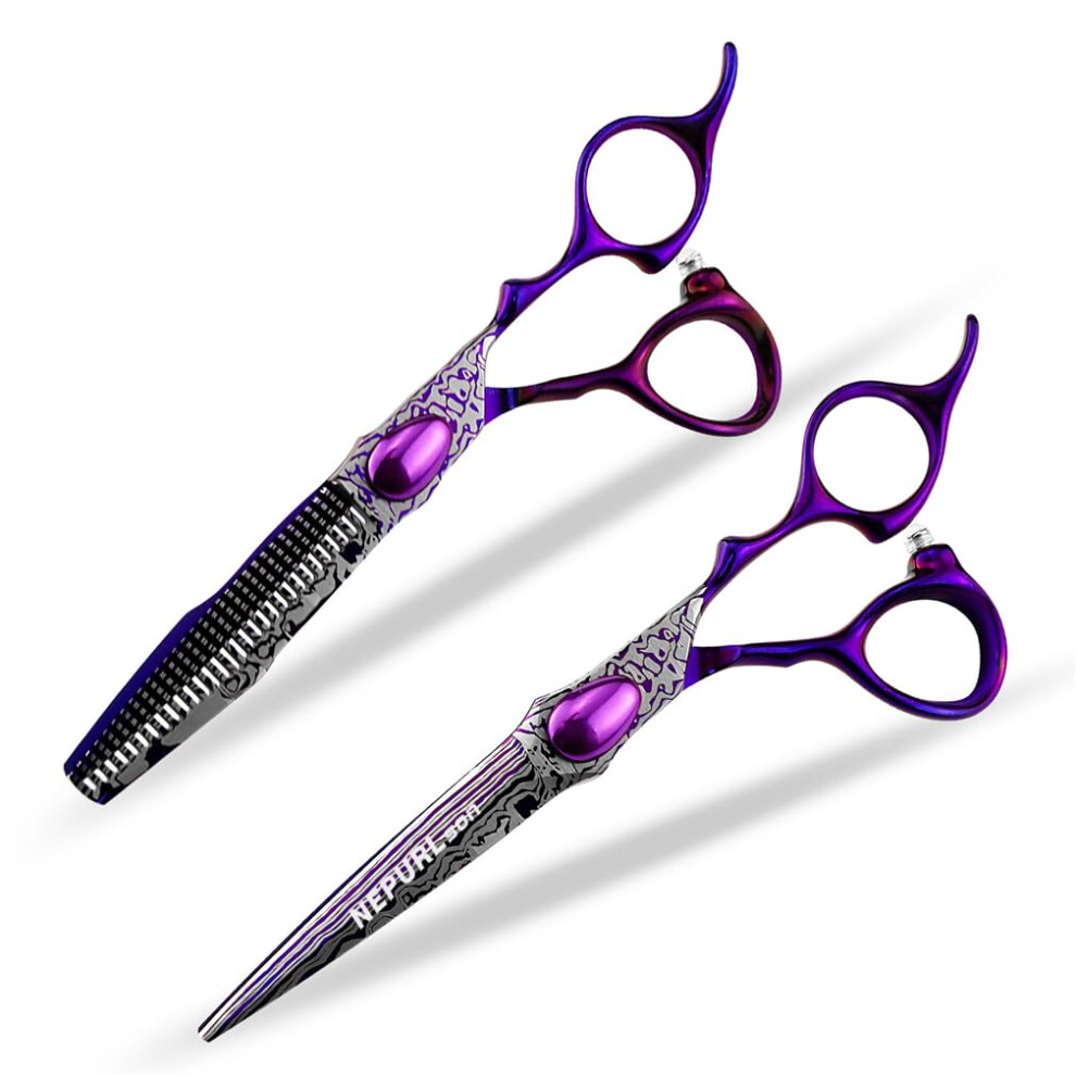 Professional Hair Cutting and Thinning Scissors Set 6.0 Inch Japanese Steel for All Hair Types