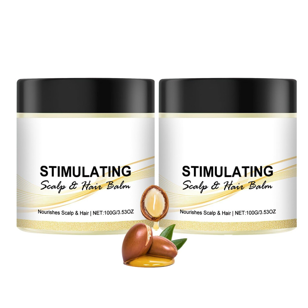 2PCS Hair Growth Balm with Shea and Mango Butter, Deep Scalp Nourishment for All Hair Types