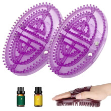 Handheld Massage Brush with Ergonomic Grip Strap and Massage Gloves for Gentle FullBody Brushing Purple