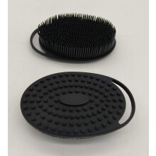 DoubleSided Silicone Body Scrubber with Ergonomic Handle for Gentle Exfoliating Shower Massage