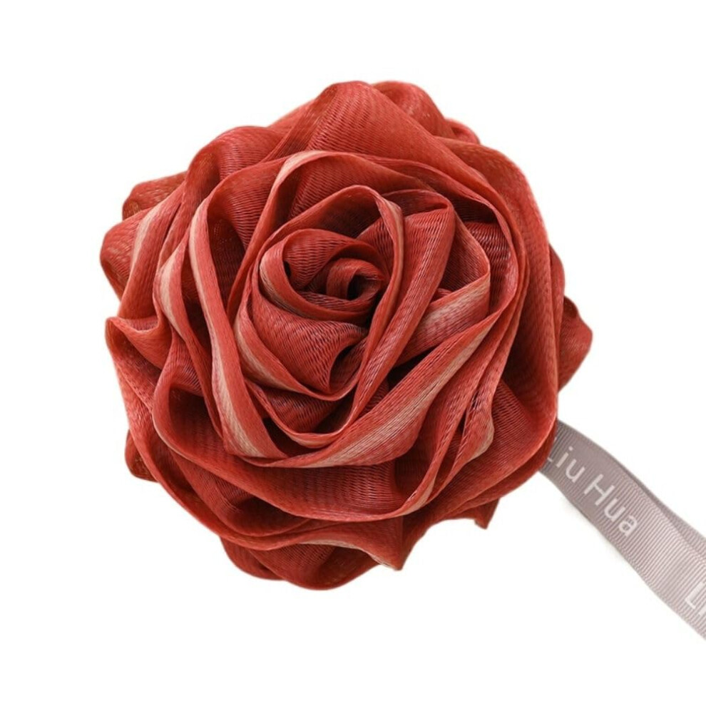Rose Flower Bath Loofah Sponge Ball 50g Mesh Puff for Gentle Skin Exfoliation and Rich Lather