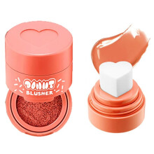 Air Cushion Blush with HeartShaped Stamp, Waterproof LongLasting SatinMatte Finish, Pink 03#
