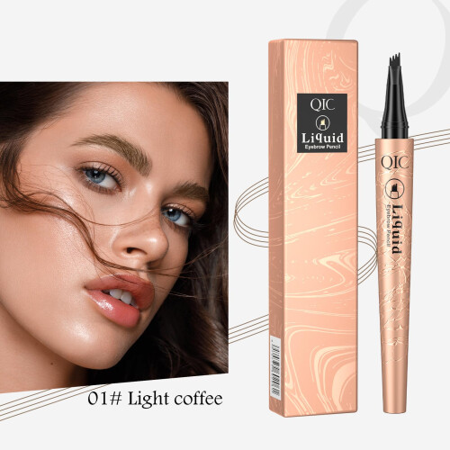Waterproof Microblading Eyebrow Pencil 4Tip LongLasting SmudgeProof Brow Pen Light Brown 1