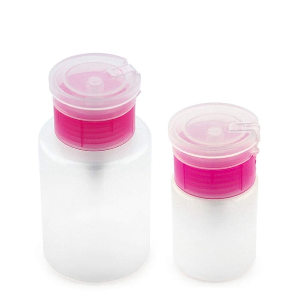 Nail Polish Remover Pump Bottle Set, 150ml and 50ml Clear Empty Dispensers for Controlled Use