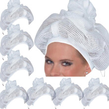 Hair Plopping Cap for Curly Hair Drying, Breathable Bonnet with Adjustable Fit, 8PCS