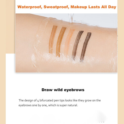 Waterproof Microblading Eyebrow Pencil Gray Brown with Precision 4 Tip for Natural LongLasting Brows 1