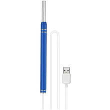 Wireless Ear Otoscope HD Ear Wax Removal Tool with 6 LED Lights IP67 Waterproof 5.5mm Camera Blue