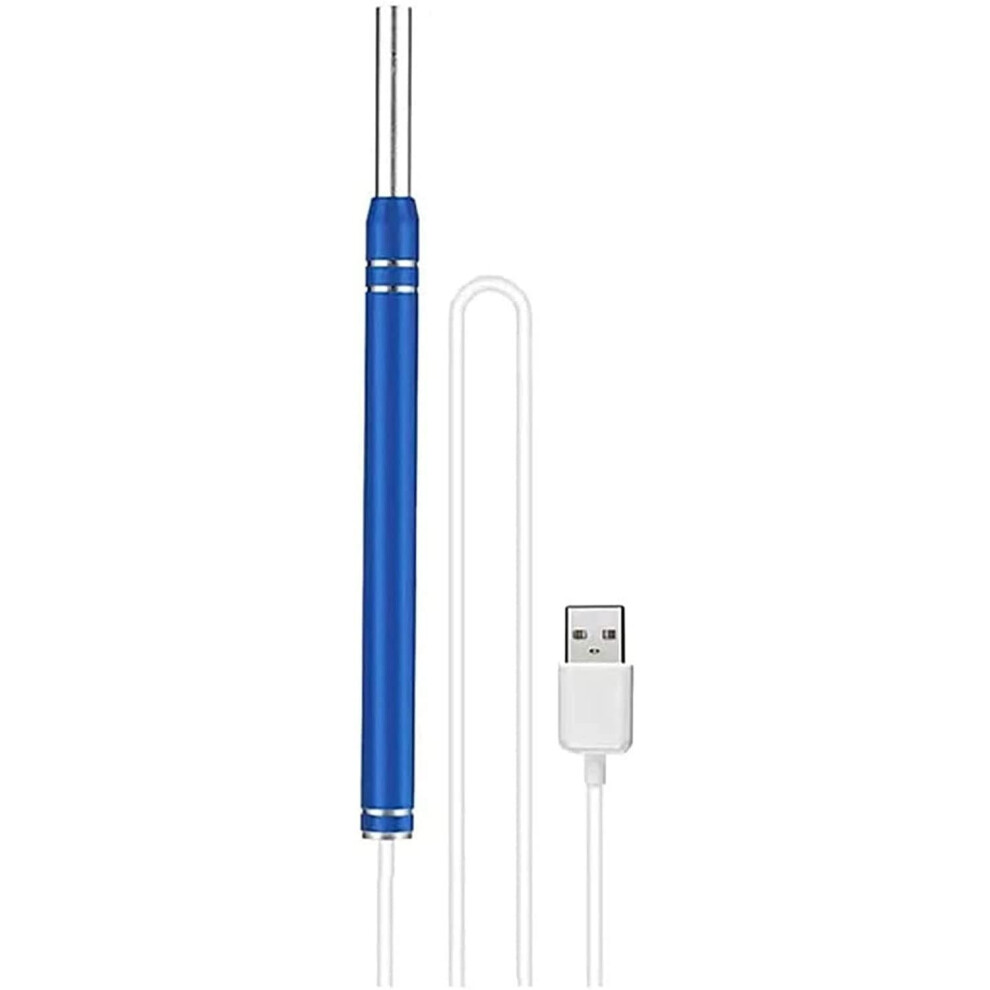 Blue Wireless Ear Otoscope Hd Ear Wax Removal Tool With 6 Led Lights Ip67 Waterproof 5.5Mm Camera